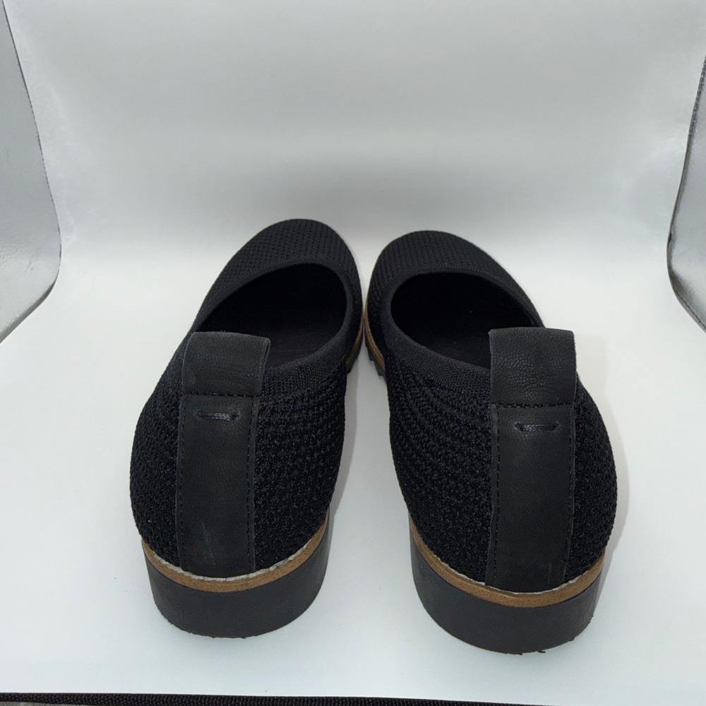 Eileen Fisher Black Knit Ballet Flats Womens 9 Slip On Quiet Luxury Office Work - Picture 4 of 11